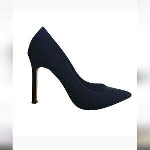 Express Black Faux Suede Pointed Closed Toe Pump Size 6